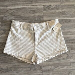 Universal Thread Cream Striped High Waist Shorts